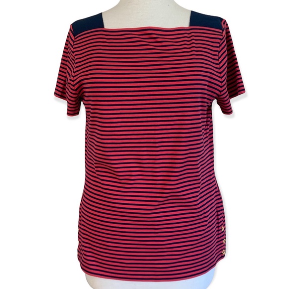 Ralph Lauren Tops - RALPH LAUREN red blue striped Cotton shirt size XL